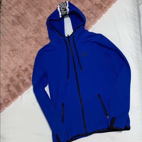 Pink Victoria Secret Blue Small Full Zip Jacket - Picture 1 of 7